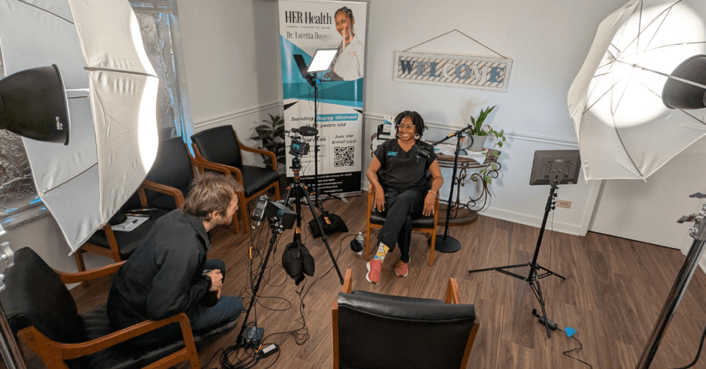 A break from filming at Dr. Duggan's office